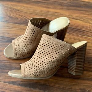 Sam Edelman suede peep toe pumps